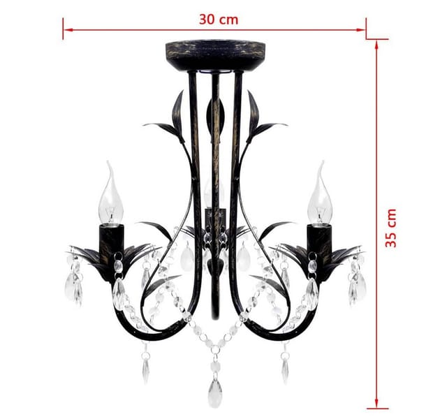 vidaXL Decknlampe Art Novau mit Kristallperlen 3 x E14 241385