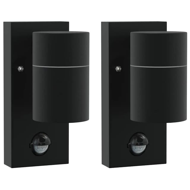 vidaXL Außenwandleuchte 2 Stk Schwarz 6,5 x 10,5 x 16 cm 4005990