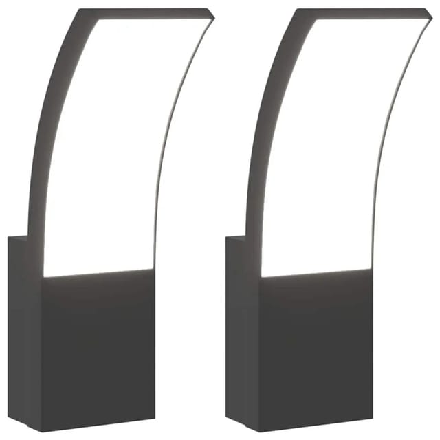 vidaXL LED-Außenwandleuchten 2 Stk Schwarz Aluminiumdruckguss 4006261