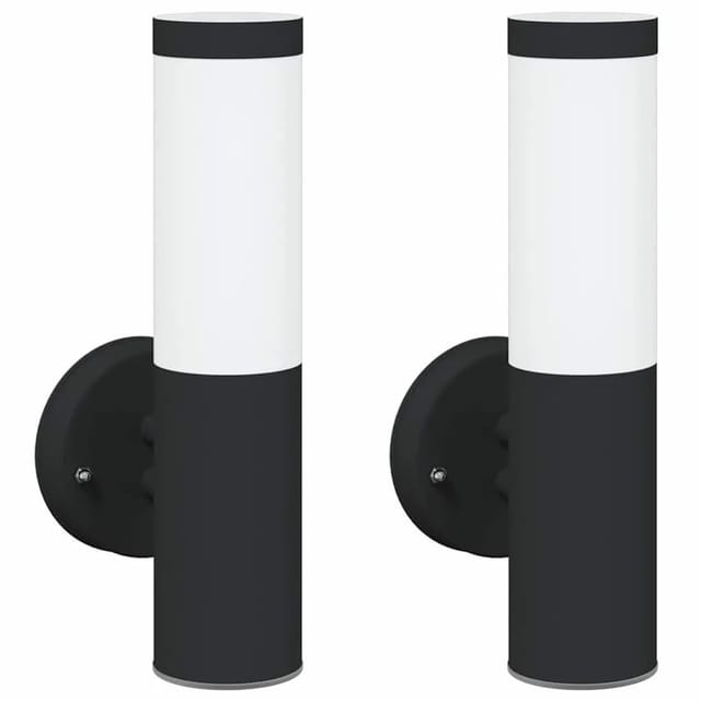 vidaXL Außenwandleuchte 2 Stk Schwarz 15 x 7,5 x 33 cm 4005956