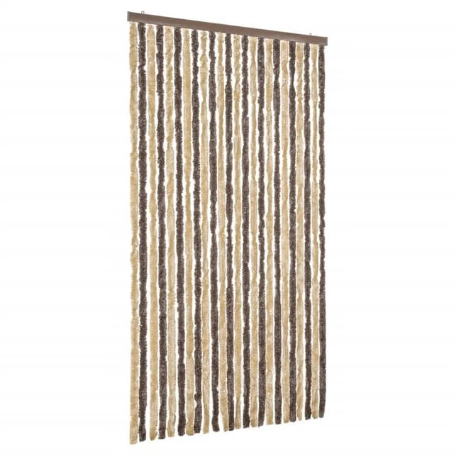 vidaXL Fliegenvorhang Dunkelbraun und Beige 100x200 cm Chenille 377357