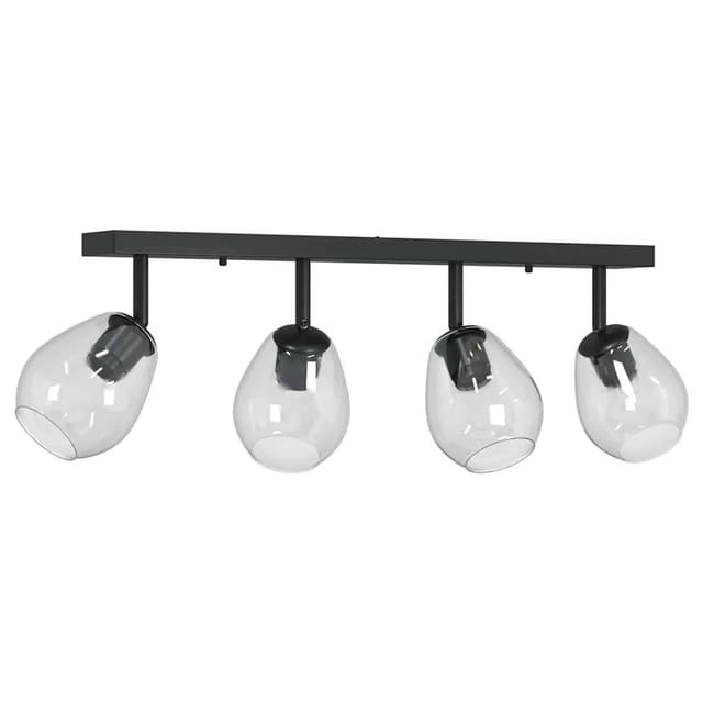 vidaXL Deckenstrahler Schwarz 73,5 x 13 x 26 cm Glas und Metall 42001221