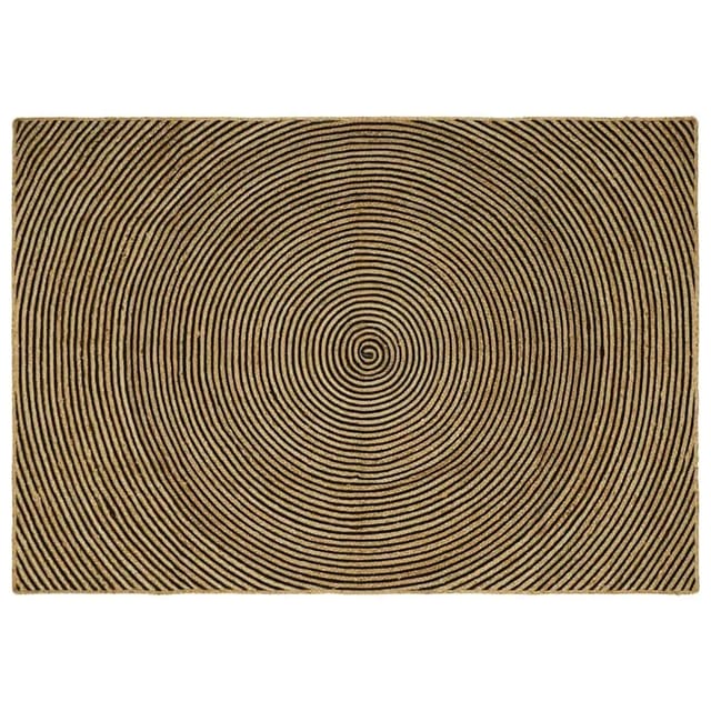 vidaXL Teppich Natur und Schwarz 160 x 230 cm Jute 42010745