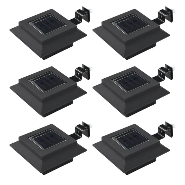 vidaXL Outdoor Solarleuchten 6 Stück LED Quadratisch 12 cm Schwarz 44468