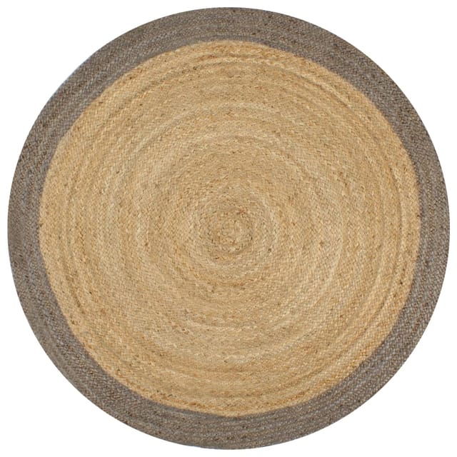 vidaXL Teppich Handgefertigt Jute mit Grauem Rand 90 cm 133674