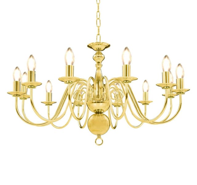 vidaXL Kronleuchter Golden 12 x E14-Glühbirnen 281623