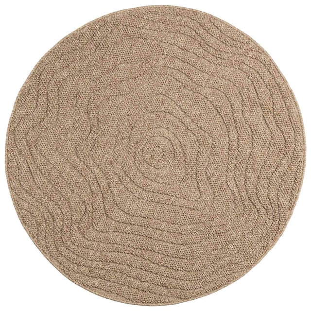 vidaXL Bereichsteppiche Rund Moiré AGIRA Natur Ø 160 CM Polyester 42022545