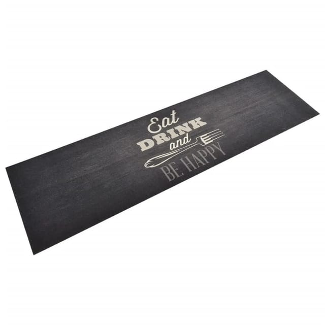 vidaXL Küchenteppich Waschbar Küche Schwarz 45x150 cm Samt 136558