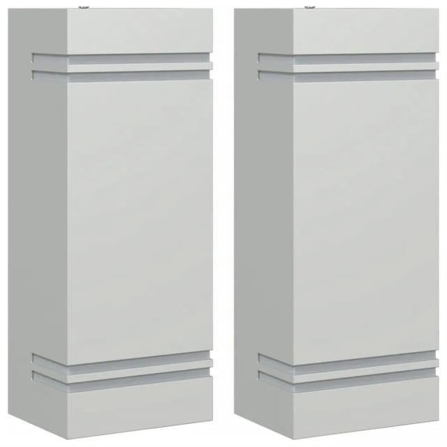 vidaXL Außenwandleuchten 2 Stk Silbern Edelstahl 4006323