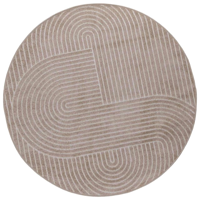 vidaXL Bereichsteppiche Rund PALMERAS Beige Ø 160 CM Polyester 42022594
