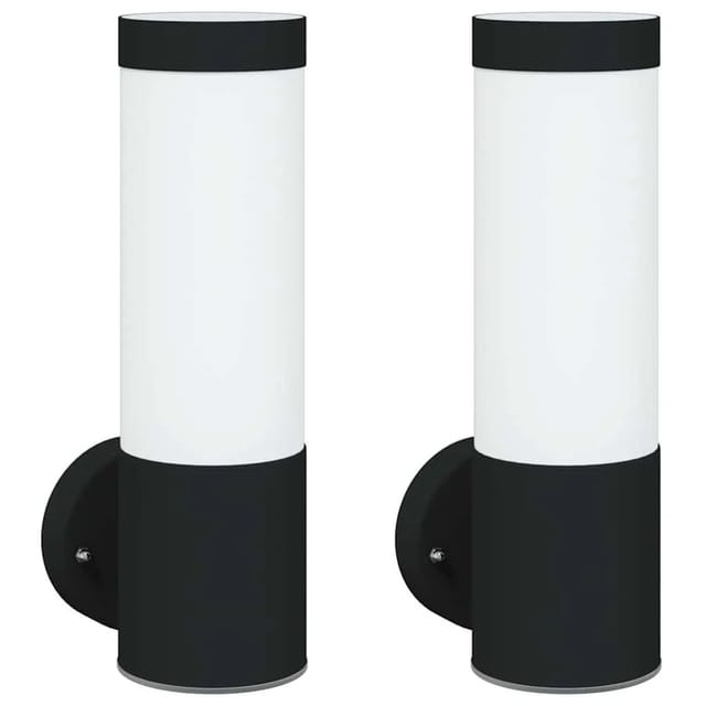 vidaXL Außenwandleuchte 2 Stk Schwarz 12 x 8,5 x 27 cm 4005936