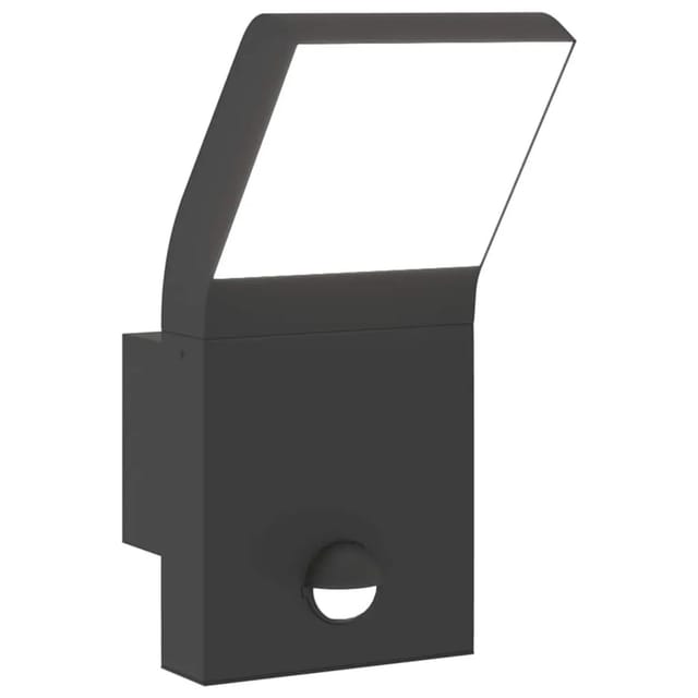 vidaXL LED-Außenwandleuchte mit Sensor Schwarz Aludruckguss 4006270