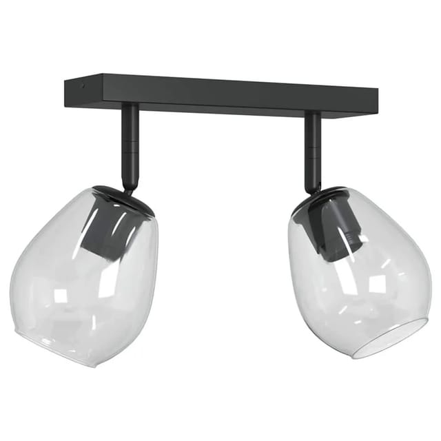 vidaXL Deckenstrahler Schwarz 33 x 13 x 26 cm Glas und Metall 42001219