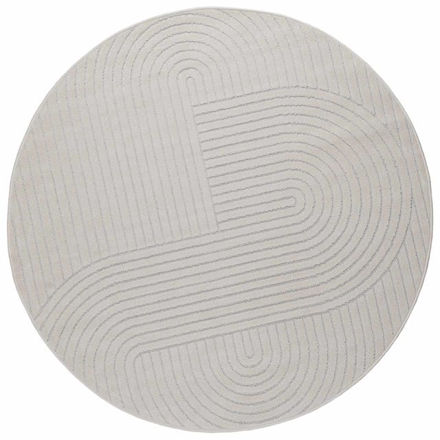 vidaXL Bereichsteppiche Rund PALMERAS Creme Ø 160 CM Polyester 42022581