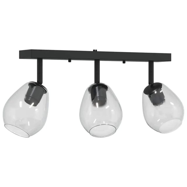 vidaXL Deckenstrahler Schwarz 54 x 13 x 26 cm Glas und Metall 42001220