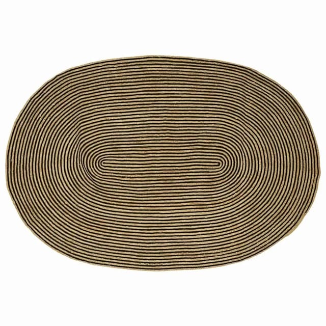vidaXL Teppich Natur und Schwarz 205 x 305 cm Jute 42010770