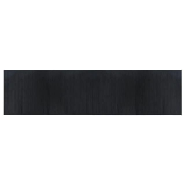 vidaXL Teppich Rechteckig Schwarz 100x400 cm Bambus 376816