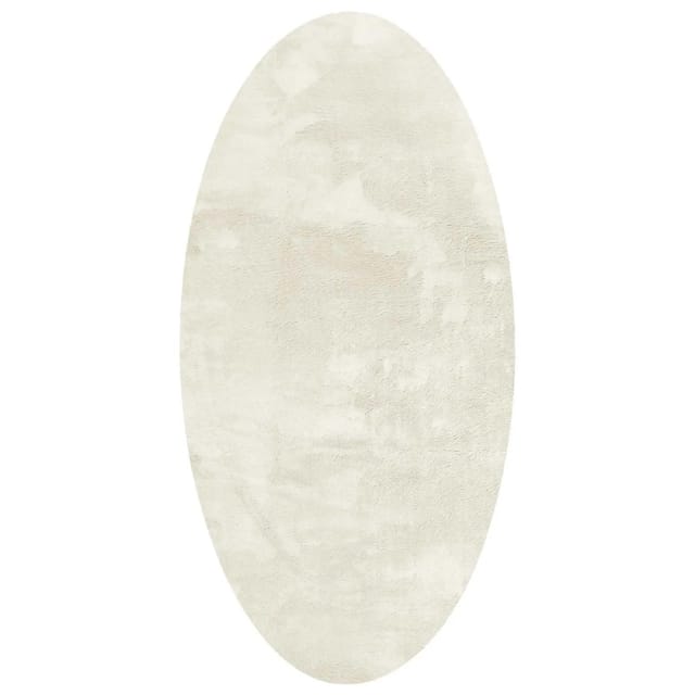 vidaXL Bereichsteppiche Oval HUARTE Creme 100 x 200 cm Polyester 4103622