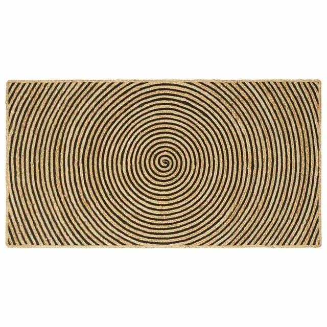vidaXL Teppich Natur und Schwarz 80 x 150 cm Jute 42010735