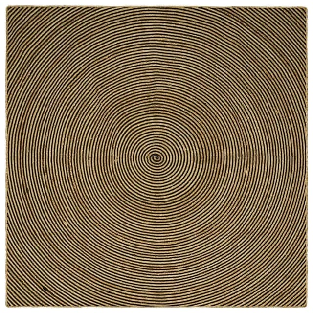 vidaXL Teppich Natur und Schwarz 300 x 300 cm Jute 42010750