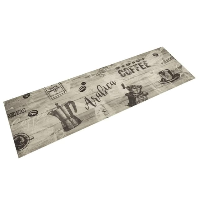 vidaXL Küchenteppich Waschbar Kaffee Grau 45x150 cm Samt 4005581
