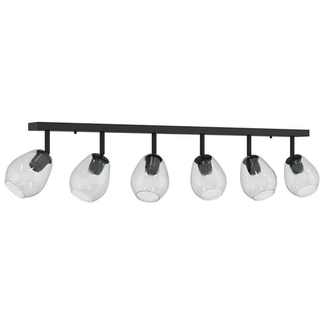vidaXL Deckenstrahler Schwarz 110,5 x 13 x 26 cm Glas und Metall 42001222