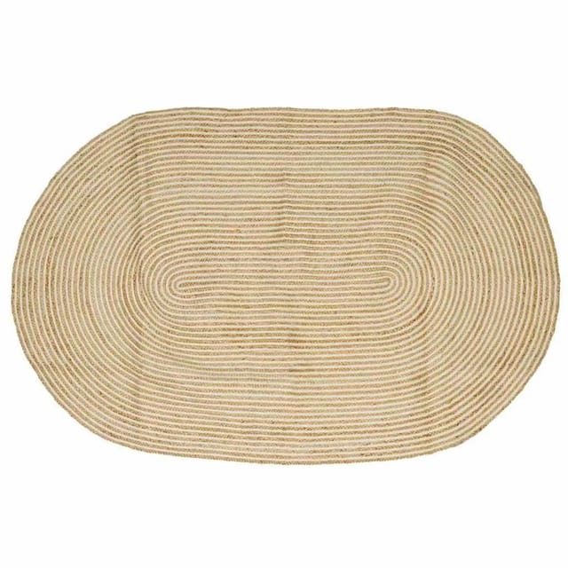 vidaXL Teppich Natur und Weiß 152 x 245 cm Jute 42010765