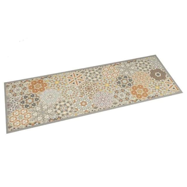 vidaXL Küchenteppich Waschbar Sechseck Pastell 45x150 cm Samt 4005629