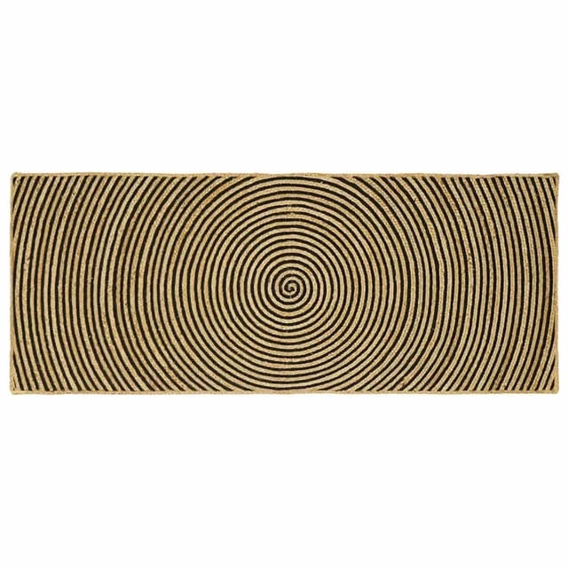 vidaXL Teppich Natur und Schwarz 80 x 200 cm Jute 42010736