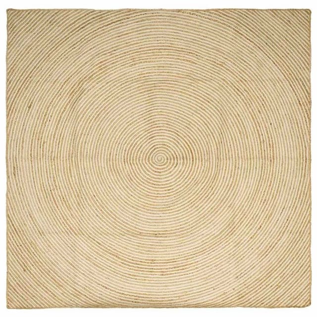 vidaXL Teppich Natur und Weiß 200 x 200 cm Jute 42010725