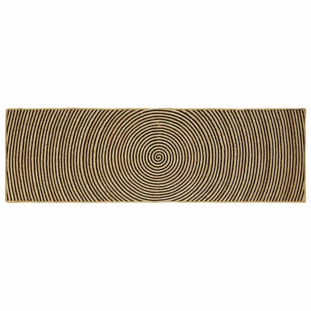 vidaXL Teppich Natur und Schwarz 80 x 250 cm Jute 42010737