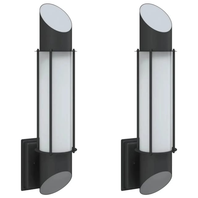 vidaXL Außenwandleuchten 2 Stk Schwarz Edelstahl 4006295