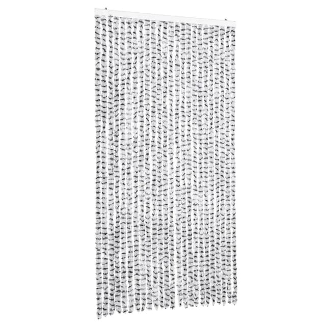 vidaXL Fliegenvorhang Hellgrau und Dunkelgrau 100x230 cm Chenille 377398