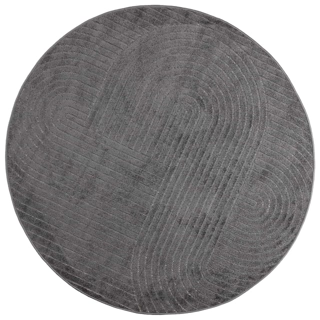 vidaXL Bereichsteppiche Rund PALMERAS Anthrazit Ø 200 CM Polyester 42022621