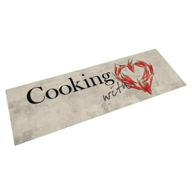vidaXL Küchenteppich Waschbar Paprika 45x150 cm Samt 4005623