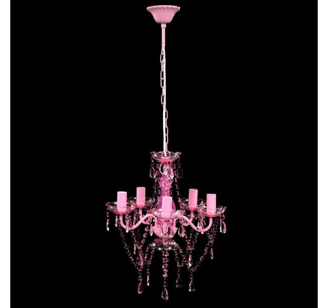 vidaXL Kronleuchter 5 Glühbirnen Rosa 240310