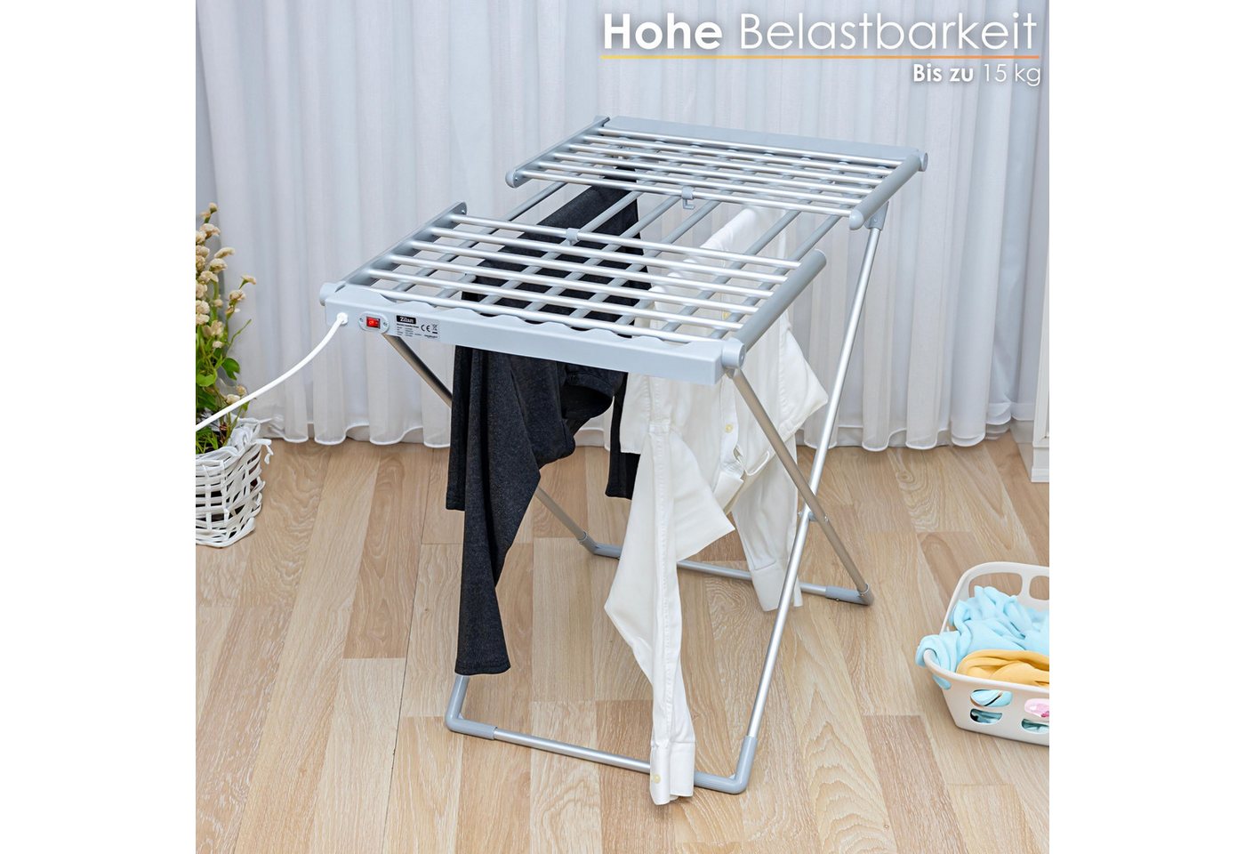Zilan ZLN-2060 Wäscheständer Elektrisch Beheizbar 12m Aufhängemöglichkeiten Bild 4