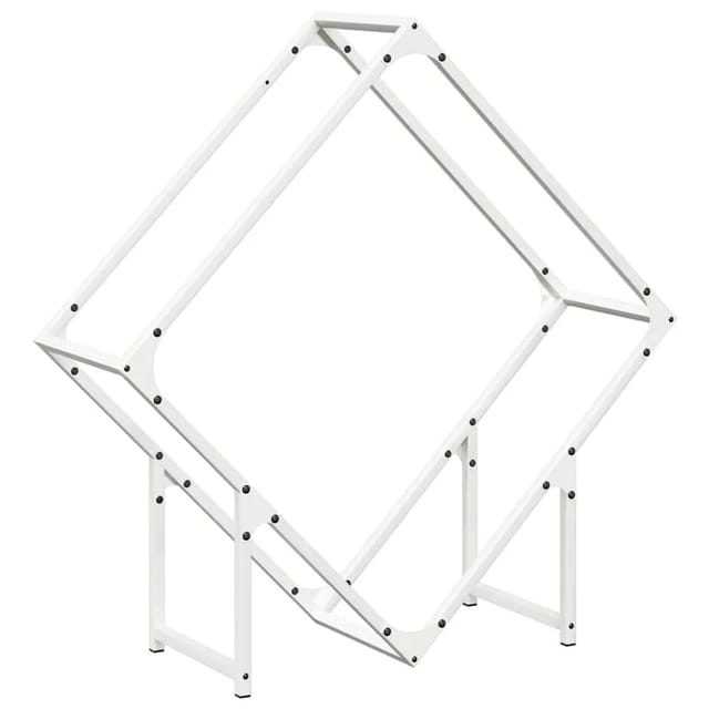 vidaXL Brennholzregal Weiß 80x25x80 cm Kaltgewalzter Stahl 864284