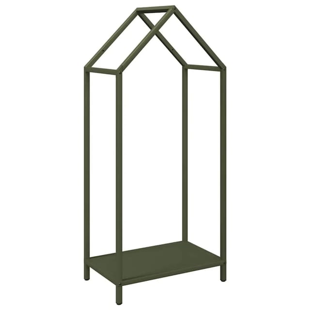 vidaXL Brennholzregal Olivgrün 40x25x90 cm Kaltgewalzter Stahl 864298