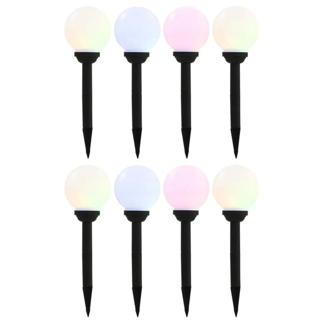 vidaXL Außen-Solarlampen 8 Stk LED Kugel 15 cm RGB 277125