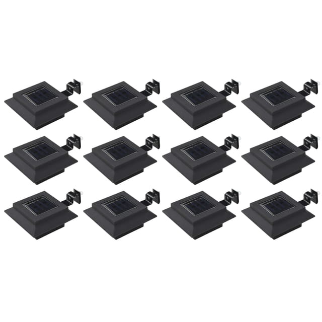 vidaXL Solar-Außenleuchten 12 Stk LED Rechteckig 12 cm Schwarz 277136