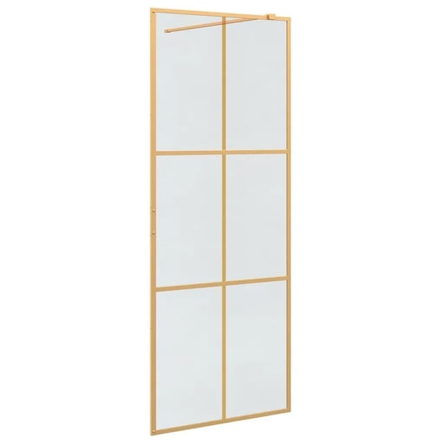 vidaXL Walk-In Duschwand Gold 80 x 195 cm Gehärtetes Glas 42022052