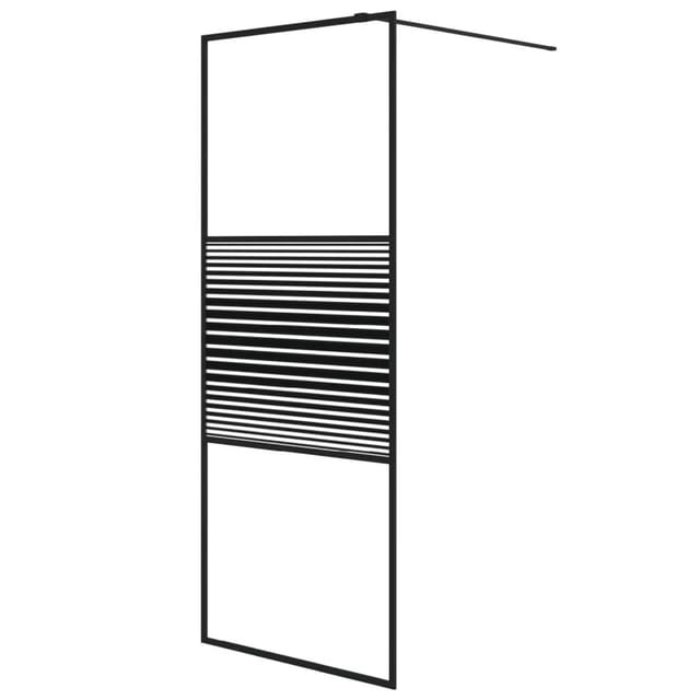 vidaXL Duschwand für Begehbare Dusche Schwarz 80x195 cm ESG-Glas Klar 152145