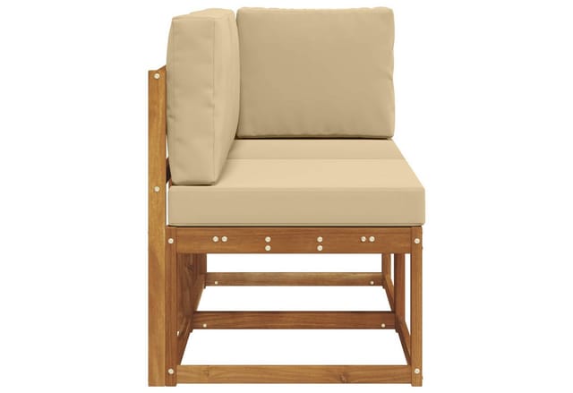 vidaXL Outdoor Mittel- und Ecksofa mit Kissen 2 Stück Natur und Beige 900472