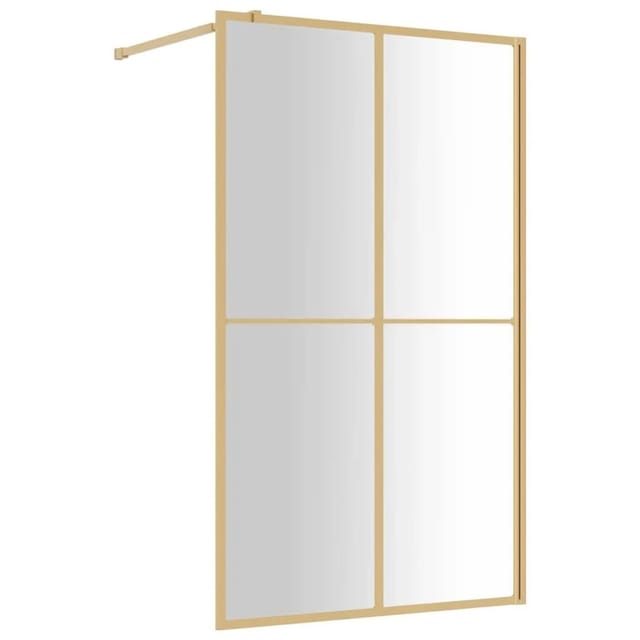 vidaXL Duschwand für Begehbare Dusche ESG Klarglas Golden 118x195cm 154949