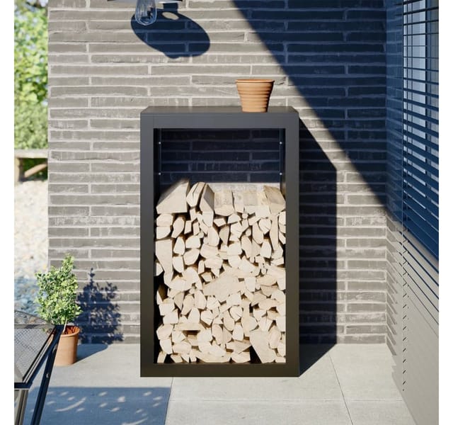 vidaXL Brennholzregal Schwarz 60x40x100 cm Stahl 850989