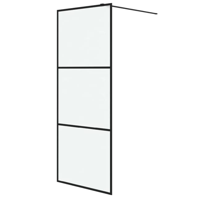 vidaXL Duschwand für Begehbare Dusche Schwarz 80x195 cm Matt ESG-Glas 152110