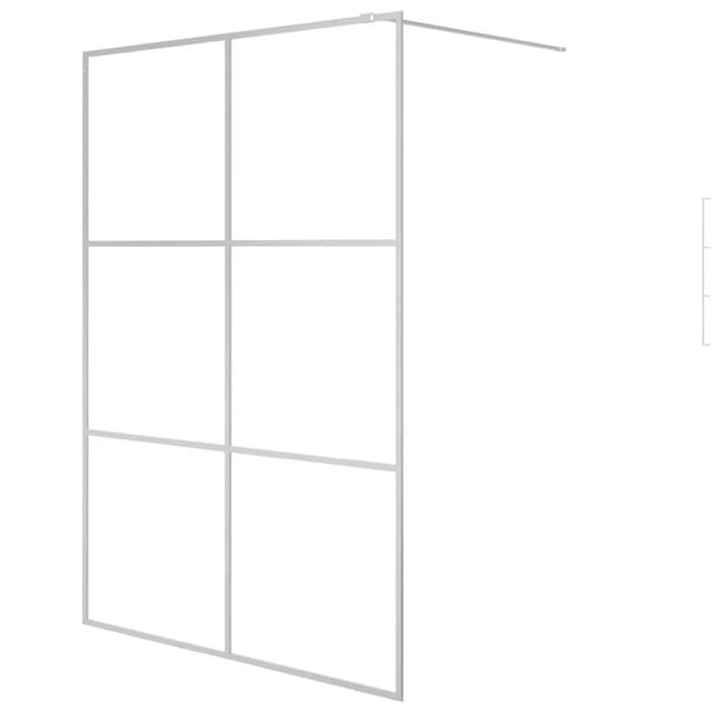 vidaXL Duschwand für Begehbare Dusche Silbern 140x195 cm ESG-Klarglas 152119