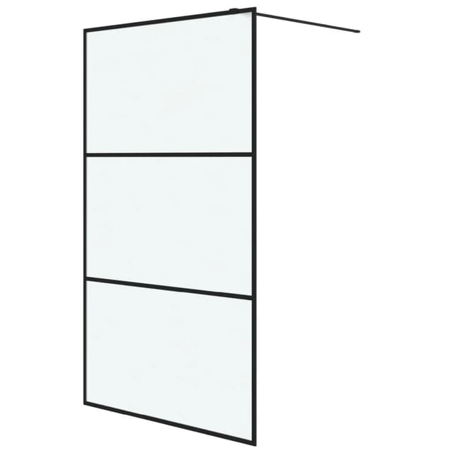 vidaXL Duschwand für Begehbare Dusche Schwarz 115x195 cm Matt ESG-Glas 152113