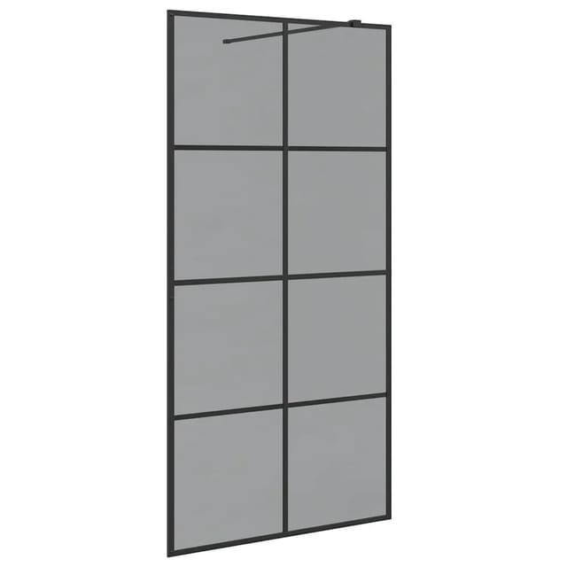 vidaXL Walk-In Duschwand Schwarz 100 x 195 cm Gehärtetes Glas 42022049